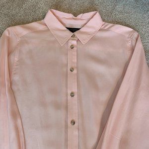 BANANA REPUBLIC Wispy Pink Parker Tunic Fit Button Down Shirt M
